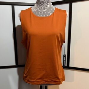 Tahari Vibrant Burnt Orange Brown Sleeveless Tank